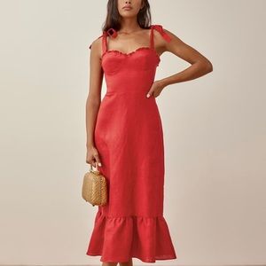 Brand New! Reformation Vale Linen Dress